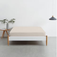 Набор простыни на резинке Cosas BEIGE/GREY Ранфорс 140х200х20 см 2 шт Серый/Бежевый Мелітополь