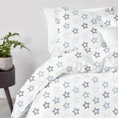 Евро постельное белье White Stars Cosas Голубой 200х220 см Хуст