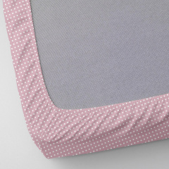 Набор простыни на резинке Cosas ROSE DOTS/ GREY STARS Ранфорс 160х200х20 см 2 шт Розовый/Белый Калуш