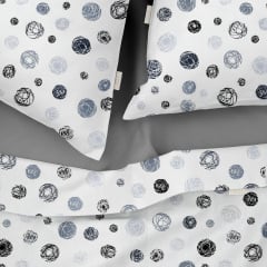 Двуспальная постель с простыней на резинке Yarn Balls CS8 Cosas серый 180х220 см Вознесенськ