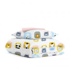 Подростковое постельное белье COLOR ANIMALS CS1 Cosas Белый 155х215 см Весёлое