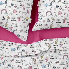 Полуторная постель с простыней на резинке UNICORN SWEETS CS3 Cosas Белый 160х220 см Володимир-Волинський