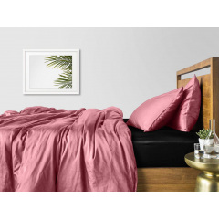 Семейный комплект Cosas ROSE SATIN CS8 Сатин 2х160х220 см Черный/Пудровый Ковель