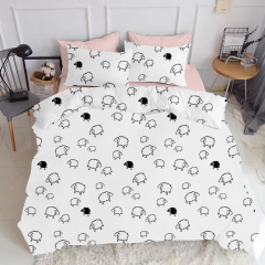 Полутораспальное пододеяльник Cosas SHEEP DARK BLACK Ранфорс 160х220 см Черный Ровно