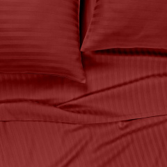 Подростковая постель сатин с простыней на резинке BURGUNDY CS1 Cosas Красный 160х220 см Братське