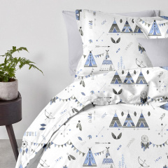 Двуспальное постельное белье Dream Wigwam CS1 Cosas Голубой 180х220 см Орехов