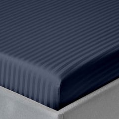 Полуторная постель сатин с простыней на резинке DENIM Cosas Сапфир 160х220 см Курень
