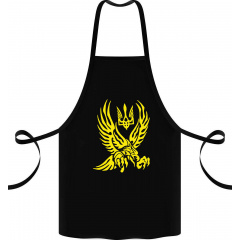 Фартук с принтом Арбуз Трезубец и Орел 68 см Черный Королёво