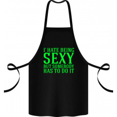 Фартук с принтом Арбуз I' hate being sexy but somebody has to do it 68 см Черный Курінь