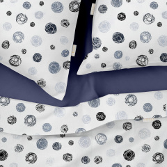 Двуспальная постель с простыней на резинке Yarn Balls CS4 Cosas серый 180х220 см Кременчуг