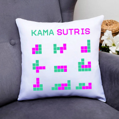 Подушка декоративная с принтом "Kama Sutris. Тетрис. Kama Sutra. Кама сутра" Кавун П000761 Кушугум