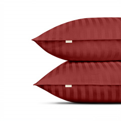 Двуспальная постель сатин с простыней на резинке BURGUNDY CS1 Cosas Красный 180х220 см Миргород