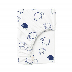 Простынь на резинке в детскую кроватку 60х120 см SHEEP BLACK WHITE Cosas Петрове
