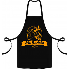Фартук с принтом Арбуз Mr. Barista coffee 68 см Черный Винница