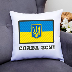 Подушка декоративная Кавун Флаг Украины. Тризуб. Слава ЗСУ 40x40 см (П000808) Хмельник