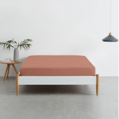 Набор простыни на резинке Cosas COPPER/ BEIGE GEOMETRY Ранфорс 140х200х20 см 2 шт Бежевый/Коричневый Косів