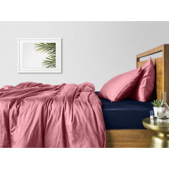 Полутораспальный комплект Cosas ROSE SATIN CS4 160х220 см Синий/Розовый Якимівка