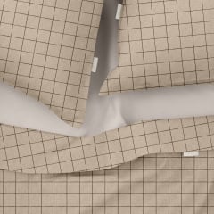 Полуторная постель с простыней на резинке BEIGE GEOMETRY CS7 Cosas Бежевый 160х220 см Луцк