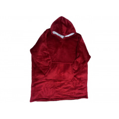 Толстовка-плед с капюшоном OPT-TOP Huggle Hoodie двухсторонняя красный (1762056417) Київ