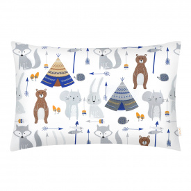 Евро наволочка Cosas BEARS WIGWAMS Ранфорс 50х70 см Серый
