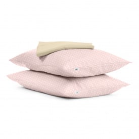 Набор наволочки и простыни Cosas ROSE DOTS & BISCUIT Ранфорс 160х200 см Розовый