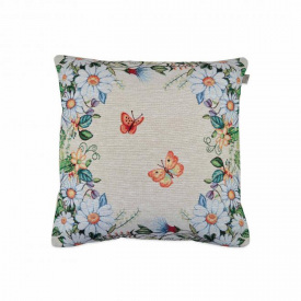 Гобеленовая наволочка Прованс Alicia бабочки и цветы 45х45 см Разноцветный (2970)