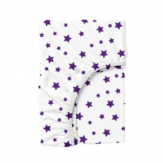 Простыня на резинке 90х200 см PURPLE STARS Cosas