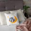 Подушка декоративная с принтом "Спящий енот на луне. Sleeping raccoon" Push IT Белый Кавун П000723 Хмельницький