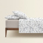 Двуспальная постель с простыней на резинке Steppe Flowers CS1 Cosas серый 180х220 см Васильків