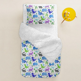 Простынь полутораспальная Cosas GREY BLOTS Ранфорс 155х240 см Белый