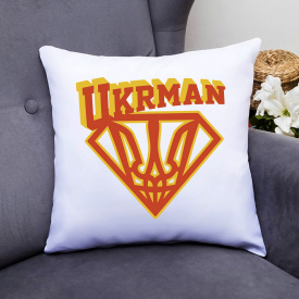 Подушка декоративная с принтом "Ukrman" Push IT Белый Кавун П000500