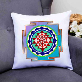 Подушка декоративная с принтом "Янтра. Yantra. Шрі Янтра Шанкарачарья" Push IT Белый Кавун П000685