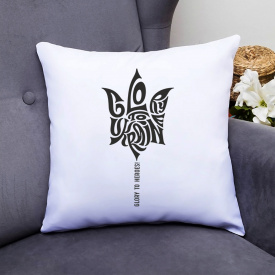 Подушка декоративная с принтом "Glory to heroes" Push IT Белый Кавун П000531