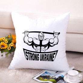 Подушка декоративная с принтом "Strong Ukraine" Push IT Белый Кавун П000612