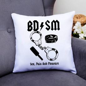 Подушка декоративная с принтом "BDSM. Sex. Pain and pleasure. БДСМ" Кавун П000762