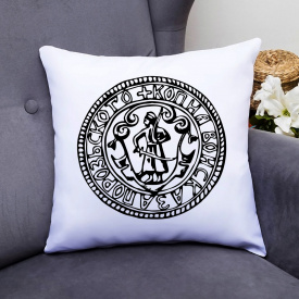 Подушка декоративная с принтом "Монета войска запорожского" Push IT Белый Кавун П000460