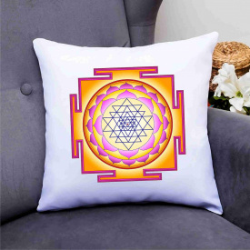 Подушка декоративная с принтом "Янтра. Yantra. Янтра Богини Лакшми. Янтра Лакшми" Push IT Белый Кавун П000684