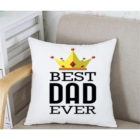 Подушка декоративная с принтом "Best Dad ever" Белый Кавун П000258