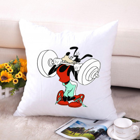 Подушка декоративная с принтом "Гуфи со штангой" Push IT Белый Кавун П000613