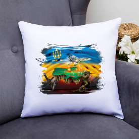 Подушка декоративная с принтом "Україна" Белый Кавун П000340