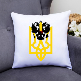 Подушка декоративная с принтом "Трезубец и орел" Белый Кавун П000348