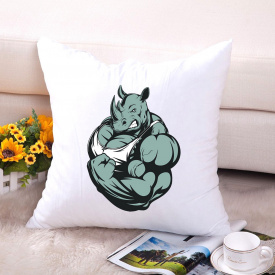 Подушка декоративная с принтом "Носорог силач" Push IT Белый Кавун П000603