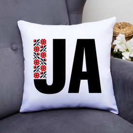 Подушка декоративная с принтом "UA" Push IT Белый Кавун П000577