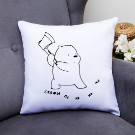 Подушка декоративная с принтом "Скажи паляниця " Белый Кавун П000347