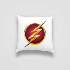 Подушка декоративная с принтом "Логотип Флэша. Логотип Flash" Push IT Белый Кавун П000741