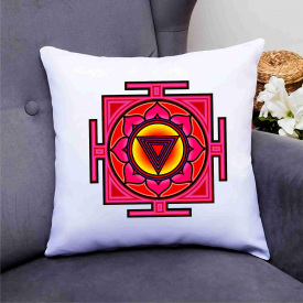 Подушка декоративная с принтом "Янтра. Yantra. Кали янтра. Kali yantra" Push IT Белый Кавун П000691