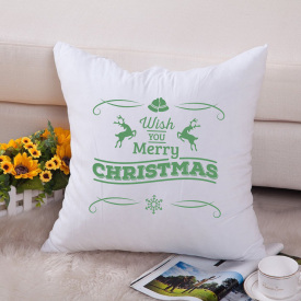 Подушка декоративная с новогодним принтом "Wish you merry Christmas" Push IT Белый Кавун П000714