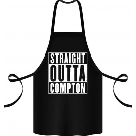 Фартук с принтом Арбуз Straight outta compton 68 см Черный
