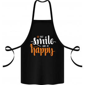 Фартук с принтом Арбуз Just smile and be happy 68 см Черный