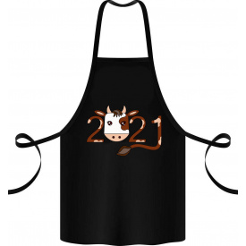 Фартук с принтом Арбуз Корова 2021 68 см Черный